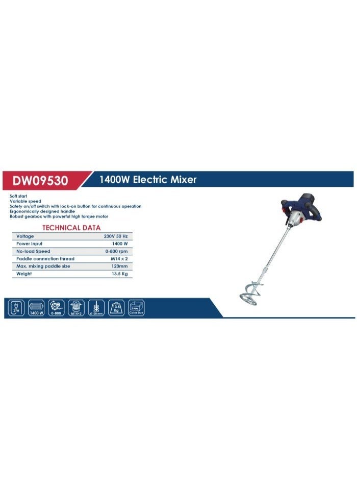APT DW09530 Mixer paint 1400W -1 Speed - Image 3